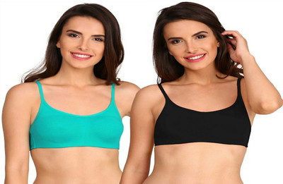 23 Off On Shreepriya By Jockey Women Girls T Shirt Non Padded Bra Black Light Green On Flipkart Paisawapas Com