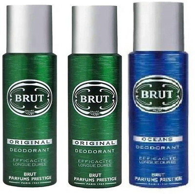 

Brut ORIGINAL AND OCEANS Deodorant Spray - For Men(600 ml, Pack of 3)