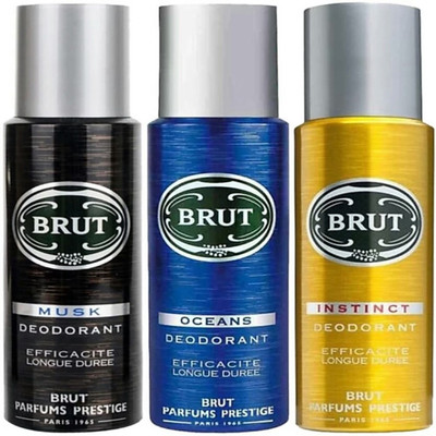 

Brut MUSK,OCEANS AND INSTINCT Deodorant Spray - For Men(600 ml, Pack of 3)