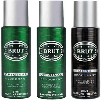 

Brut ORIGINAL AND MUSK Deodorant Spray - For Men(600 ml, Pack of 3)