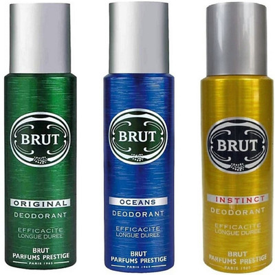 

Brut ORIGINAL,OCEANS AND INSTINCT Deodorant Spray - For Men(600 ml, Pack of 3)