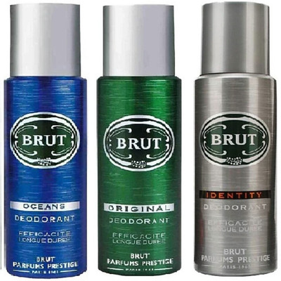 

Brut OCEANS,ORIGINAL AND IDENTITY Deodorant Spray - For Men(600 ml, Pack of 3)