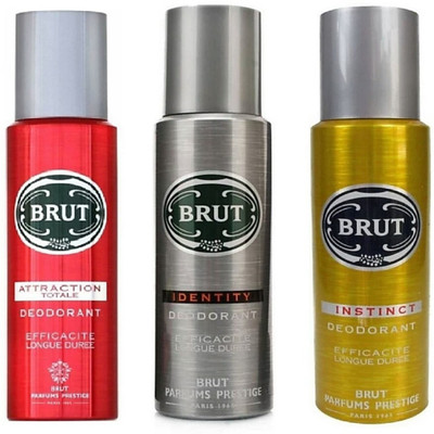 

Brut ATTRACTION TOTALE,IDENTITY AND INSTINCT Deodorant Spray - For Men(600 ml, Pack of 3)