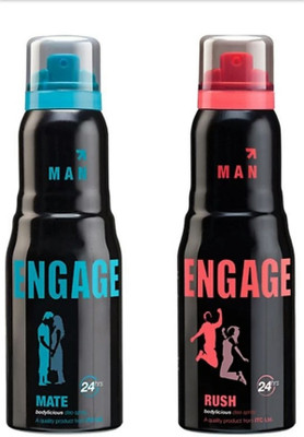

Engage Men Rush,Mate(300 ml, Pack of 2) Deodorant Spray - For Men(300 ml, Pack of 2)