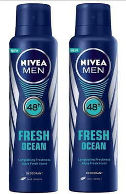 

Nivea men Fresh Ocean Deodorant Spray 150ML Each (Pack of 2) Deodorant Spray - For Men(300 ml, Pack of 2)