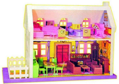 

Amazia 34 pieces Complete Doll House Play Set For Kidzz.(Multicolor)
