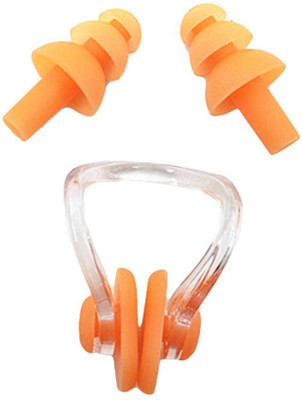 

QUINERGYS ® Persian orange - Waterproof Soft and Flexible Silicone Swimming Earplugs and Nose Clip - for Swimming, Sleeping, Surfing, Showering - for Adults and Children Ear Plug & Nose Clip(Orange)