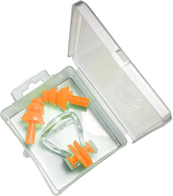 

QUINERGYS ® Apricot - Best Selling Silicone Ear Plugs and Nose Clip Combo Set by INFINIT3 SWIM. Super Soft Silicone Ear plugs Great for swimming outdoor activities Ear Plug & Nose Clip(Orange)