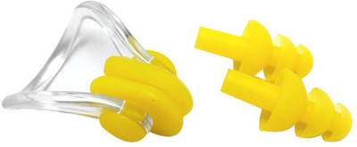 

QUINERGYS ® Lemon Yellow - Waterproof Silica Gel Swimming Earplugs and Nose Clip,Ear & Nose Protector Swimming Sets Box Package Ear Plug & Nose Clip(Yellow)