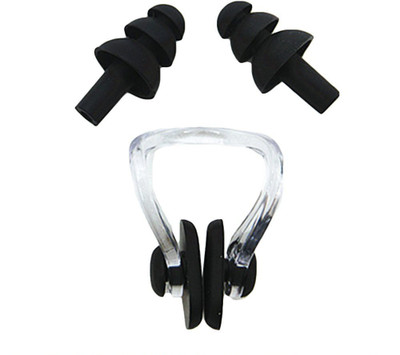 

QUINERGYS ® Charcoal - Waterproof Soft and Flexible Silicone Swimming Earplugs and Nose Clip - for Swimming, Sleeping, Surfing, Showering - for Adults and Children Ear Plug & Nose Clip(Black)