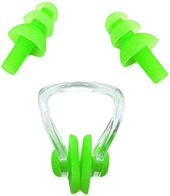 

QUINERGYS ™ Paris green - Waterproof Soft and Flexible Silicone Swimming Earplugs and Nose Clip - for Swimming, Sleeping, Surfing, Showering - for Adults and Children Ear Plug & Nose Clip(Green)