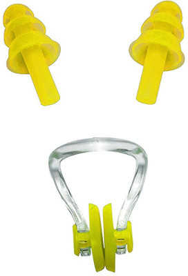 

QUINERGYS ™ Dense Yellow - Medical Grade Soft Silicone Swimming Nose Clip and Ear Plugs Set for Adults & Kids - Against the Water in Sea or Swimming Pool Ear Plug & Nose Clip(Yellow)