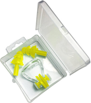 

QUINERGYS ® Sweet Yellow - Best Selling Silicone Ear Plugs and Nose Clip Combo Set by INFINIT3 SWIM. Super Soft Silicone Ear plugs Great for swimming outdoor activities Ear Plug & Nose Clip(Yellow)