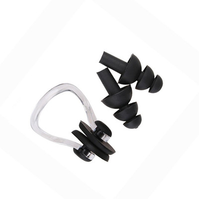 

QUINERGYS ™ Taupe - Waterproof Silica Gel Swimming Earplugs and Nose Clip,Ear & Nose Protector Swimming Sets Box Package Ear Plug & Nose Clip(Black)