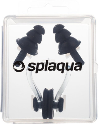 

QUINERGYS ™ Raisin - Swimming Ear Plugs & Nose Clip, Medical Grade Soft Silicone for Swimming, Diving, Surfing, Universal Fit Ear Plug & Nose Clip(Black)