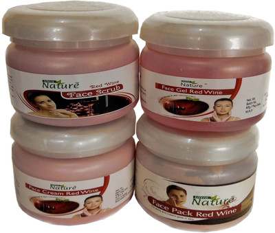 

ultra nature Red Wine Scrub, Gel, Cream, Pack 800 ml(Set of 4)