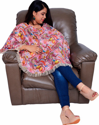 

mum's caress Chanderi Net Feeding Cloak(Multicolor)