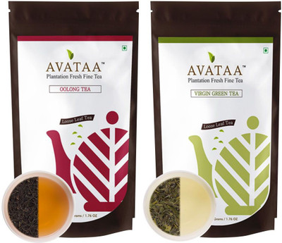 

Avataa Oolong Tea + Virgin Green Tea : seeking good health and wellness. Loose Leaf Tea (50 Grams / 1.76 OZ / 25 Cups) Pack of 2 Combo(100 Grams)