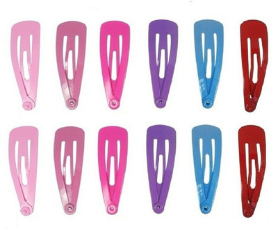 

FOK Set of 12 Pcs - 6 Pairs (6.5 cm) of Premium Metal Triangular Tik Tak Hair Accessories for Girls and Womens-Plain color Tic Tac Clip(Multicolor)