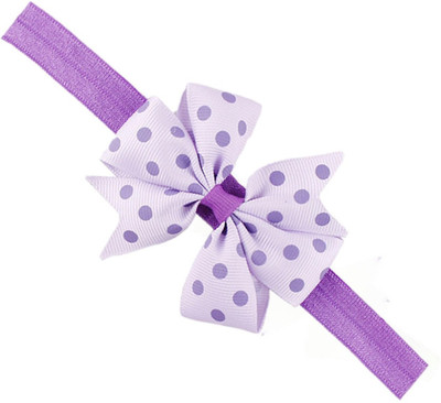 

ADS_Trendyzones Baby Headbands Hairband Grosgrain Ribbon Boutique Dotted Bow Bowknot for Girls Newborn Teens Infant Toddler hair band Head Band(Purple, White)
