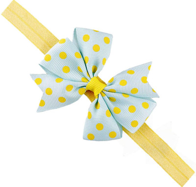 

ADS_Trendyzones Baby Headbands Hairband Grosgrain Ribbon Boutique Dotted Bow Bowknot for Girls Newborn Teens Infant Toddler hair band Head Band, Hair Band(Yellow)