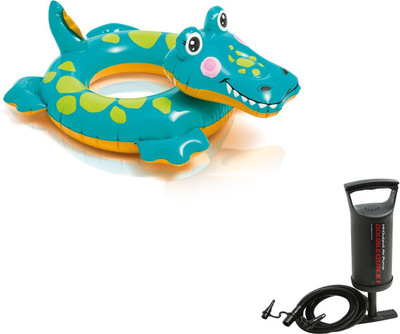

BE YOU OWN LABEL CROCODILE FIGURE SWIM RING POOL ACCESSORY WITH PUMP Inflatable Pool Accessory(Multicolor)
