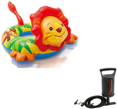 

BE YOU OWN LABEL ANIMAL FIGURE POOL SWIM RING ACCESSORY FOR KIDS WITH PUMP Inflatable Pool Accessory(Multicolor)
