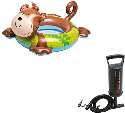 

BE YOU OWN LABEL MONKEY FIGURE SWIM RING POOL ACCESSORY FOR KIDS + PUMP Inflatable Pool Accessory(Multicolor)