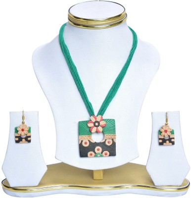 Rai Collection Terracotta Green Jewellery Set(Pack of 1)