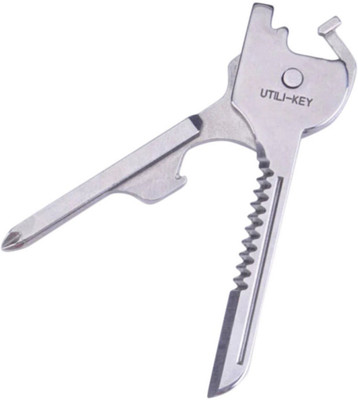 

DALUCI 6 in1 Stainless Steel EDC Multi tool Keychain Utility Camping Swiss Pocket Survival Knife Utili-Key Multi Function Keys Knife Key Chain
