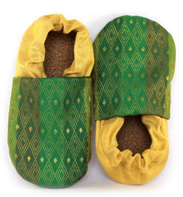 

SKIPS Boys & Girls Slip on Moccasins(Dark Green, Green and gold
