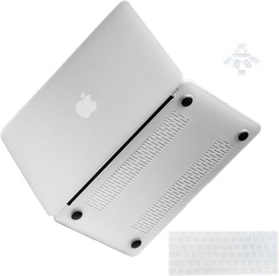 

Midkart Smooth Matte Smoke White Case for MacBook Pro 13" 13.3 Inches Model A1502 / A1425 With Logo Cut, Silicon Keyboard & Dust Plugs Hard Shell Rubberized Finish Cover Combo Set(Frost White)