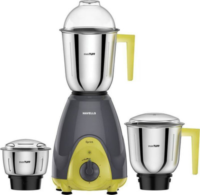 

Havells Sprint 500 W Mixer Grinder(Grey, 3 Jars)