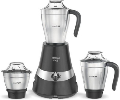 

Havells gracia 750 W Mixer Grinder(Grey, 3 Jars)