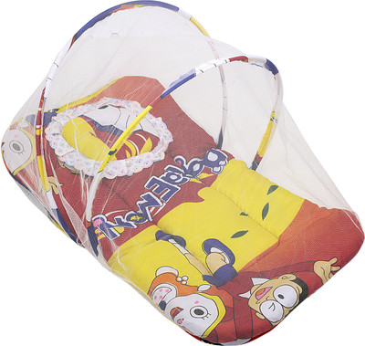 

frizzy Nylon Infants New Born Super Soft Polycotton Bedding Set With Cotton Pillow Mosquito Net(Multicolor)