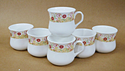 

Reddish Bone China(White, Pack of 6)