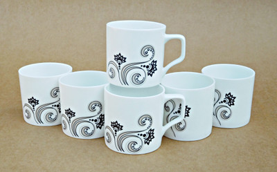 

Reddish Bone China(White, Pack of 6)