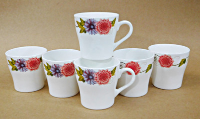 

Reddish Tea Cup 109 - 6 Cup Bone China(White, Pack of 6)