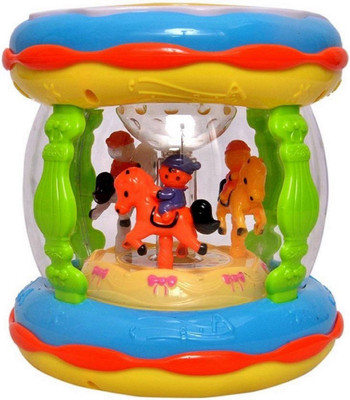 

Fabofly Aquarium Shaped Flash Drum Rotating 3D Lights with Music, Songs and Drum Set for kiddos.(Multicolor)