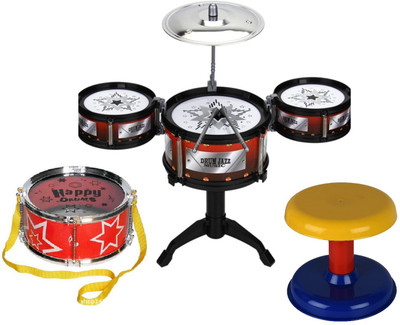 

HALO NATION Ultimate Jazz Drum Set musical Instrument with 5 Tom-Tom's, Base Drum and a stool for kids(Multicolor)
