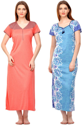 PHALIN Women Nighty(Multicolor)