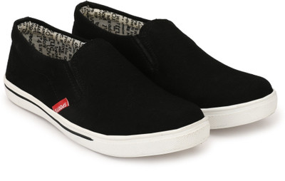 

Shoe Island POPULAR Studd-X ™ Denim Black Canvas Casual Loafers Sneakers For Men(Black, White, Black-slip