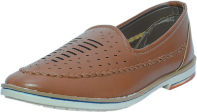 

Xylus Men's Casual Tan Synthetic Leather Fabric Belt Closure Loafers/Romman Shoes/Slip - On/Mojari/Jutti Comfortable Light Weight Loafers For Men(Tan