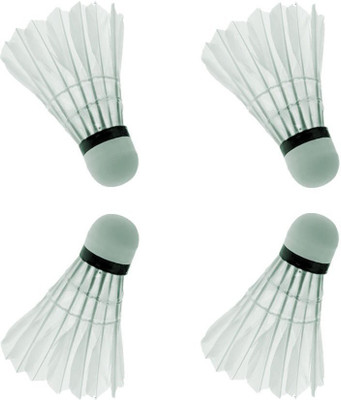 

QUINERGYS Sports Activities Badminton Nets Feather Shuttle - White(Slow (75), use in very hot countries above sea level, 75, Pack of 4)