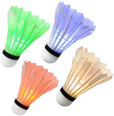 

QUINERGYS ™ Super Lighted LED Luminous Badminton Shuttlecock Feather Shuttle - White(Medium slow, 76, Pack of 4)