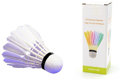 

QUINERGYS ® LED Badminton Shuttlecocks goose Feather Feather Shuttle - White(Medium slow, 76, Pack of 1)