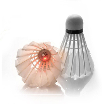 

QUINERGYS ™ High Quality LED Badminton Shuttlecock Birdies Lighting LED Feather Shuttle - White(Slow (75), use in very hot countries above sea level, 75, Pack of 2)