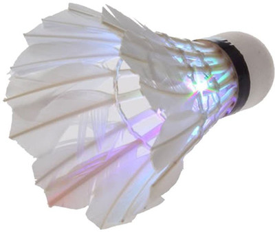 

QUINERGYS ™ Night Light Glow LED Badminton Shuttlecock Birdies Feather Shuttle - White(Slow (75), use in very hot countries above sea level, 75, Pack of 1)