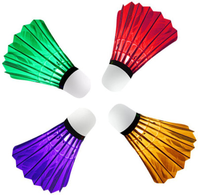 

QUINERGYS ™ 4 PCS LED Light Badminton Glow Shuttlecock for Dark Night Sports Activities Feather Shuttle - White(Slow (75), use in very hot countries above sea level, 75, Pack of 4)