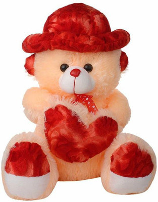 

Fun & Joy Beautiful Cream color Teddy Bear With Heart - 70 cm(Beige Red)